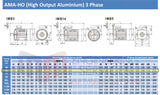 0.25kW (0.33hp) Three Phase Motor 4 Pole (1500RPM) 63 Frame (INCREASED OUTPUT)